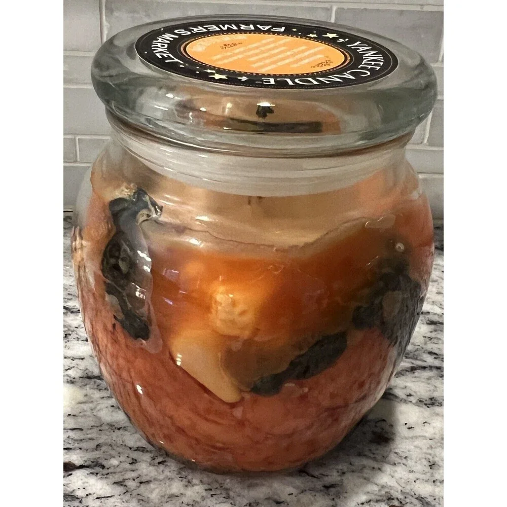 Yankee Candle Cider‎ Web Farmers Market Halloween Jar Candle USED - 15.5 Oz